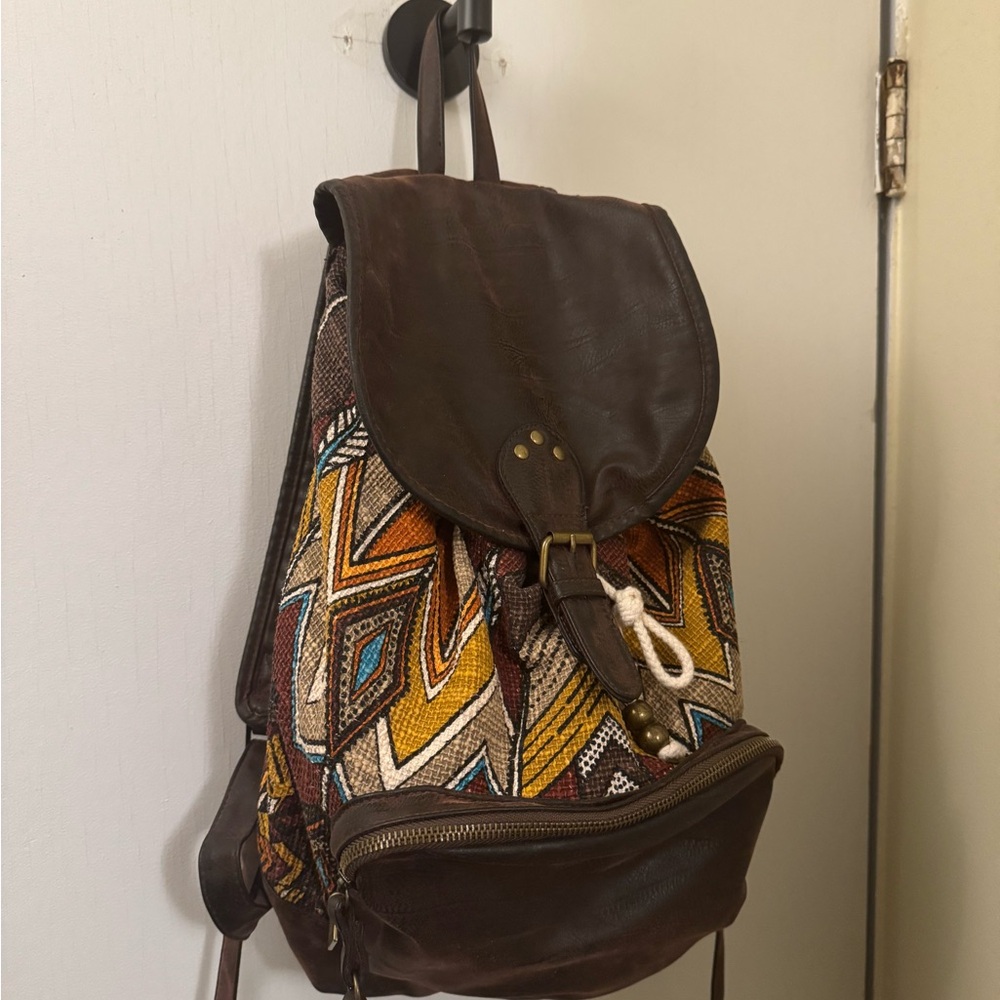 Billabong Brown and Multicolor Patterned Backpack